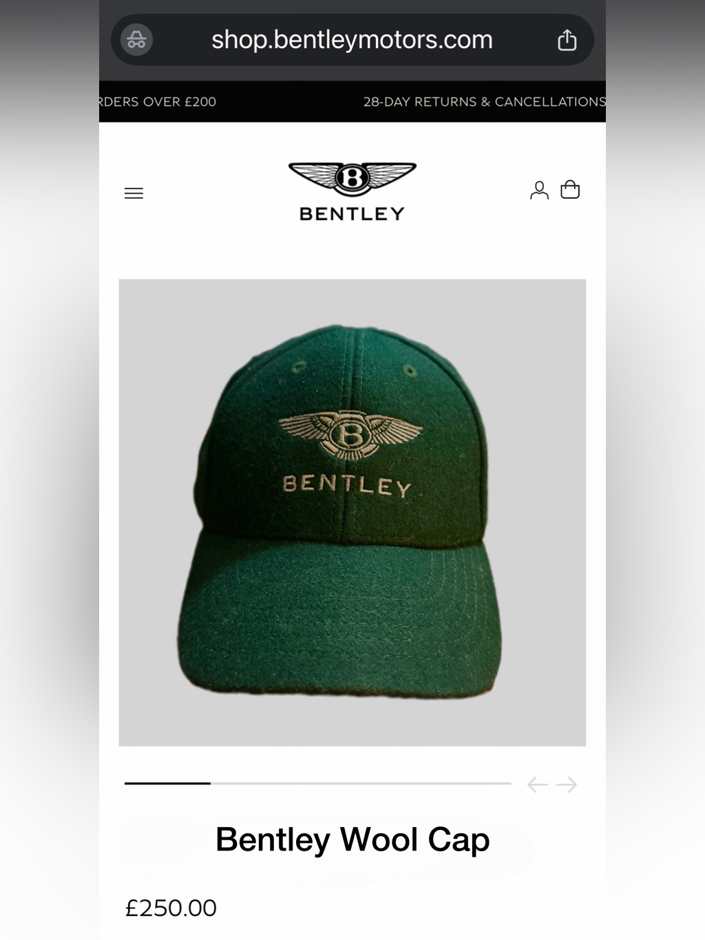 Bentley Rare Wool Baseball Cap